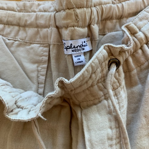 Fringe Khaki Linen Pants (M) - Picture 2 of 3